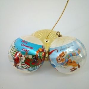 Vintage 1981 Christmas Silk Ornaments Two